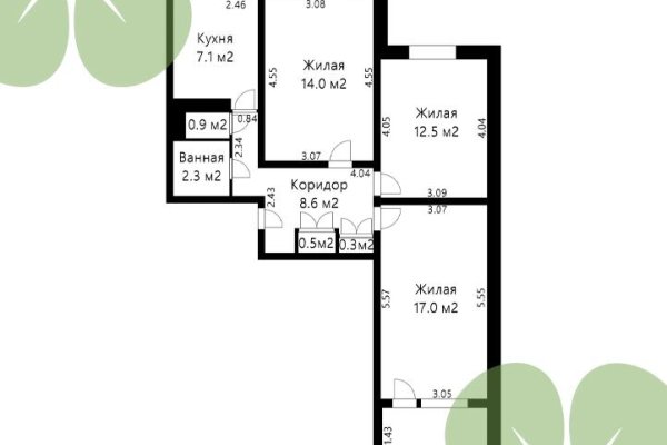 3-комнатная квартира по адресу Гинтовта ул., д. 18 - фото 1