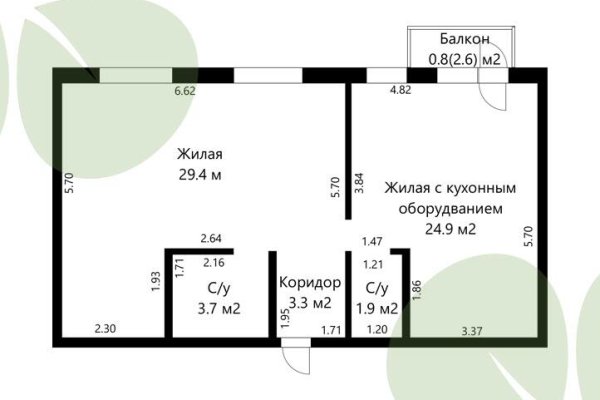 3-комнатная квартира по адресу Лавандовая ул., д. 7 - фото 1