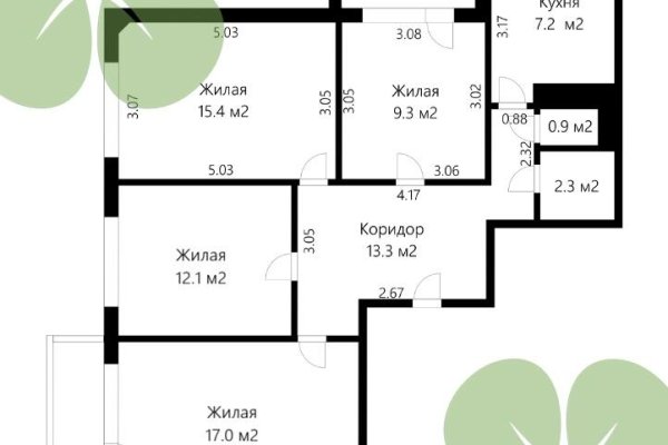 4-комнатная квартира по адресу Панченко ул., д. 44 - фото 1