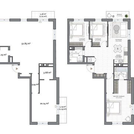 Фотография 3-комнатная квартира по адресу Виталия Цвирко ул., д. 65 - фото 16