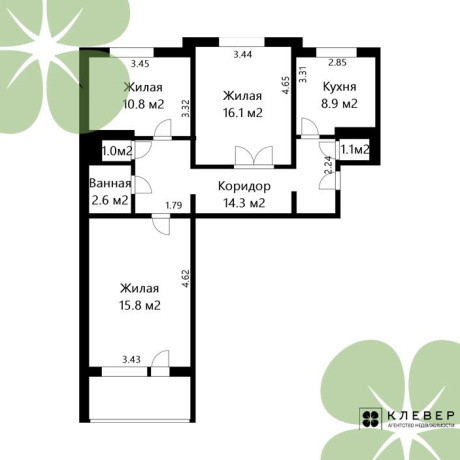 Фотография 3-комнатная квартира по адресу Физкультурная ул., д. 18 - фото 9