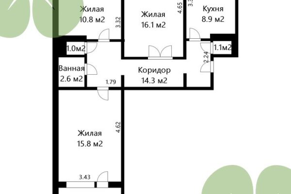 3-комнатная квартира по адресу Физкультурная ул., д. 18 - фото 9