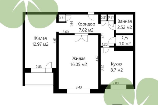 2-комнатная квартира по адресу Плеханова ул., д. 56 к. 1 - фото 4