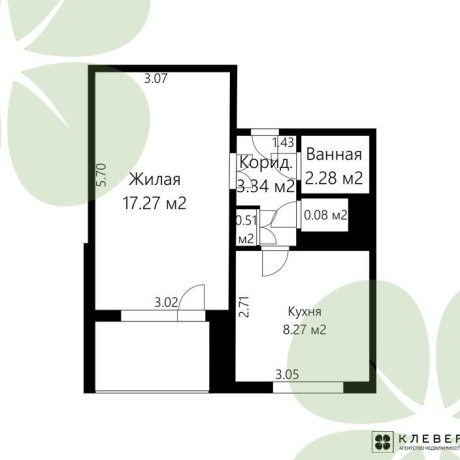 Фотография 1-комнатная квартира по адресу Нестерова ул., д. 84 - фото 17