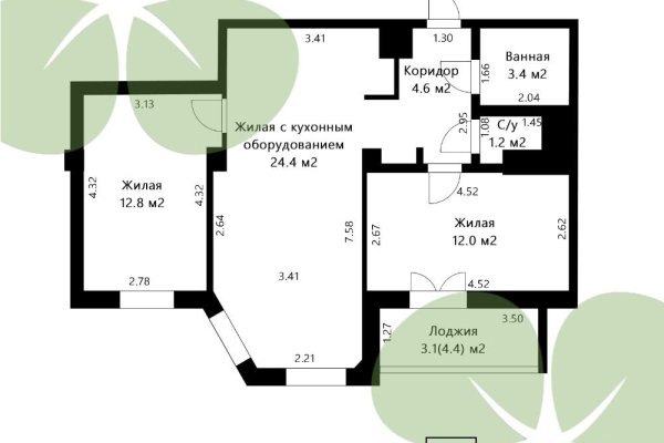 3-комнатная квартира по адресу Семеняко ул., д. 15 - фото 16
