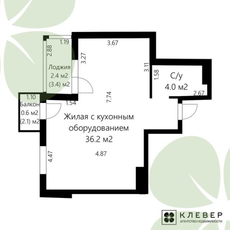 Фотография 1-комнатная квартира по адресу Леонида Щемелёва ул., д. 14 - фото 2