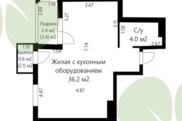 1-комнатная квартира по адресу Леонида Щемелёва ул., д. 14 - фото 2