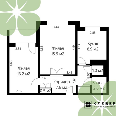 Фотография 2-комнатная квартира по адресу Бурдейного ул., д. 17 - фото 17