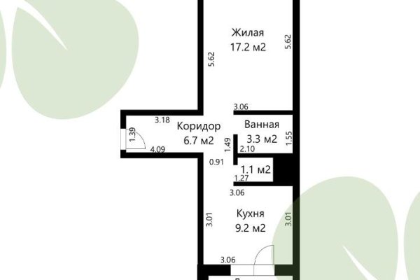 1-комнатная квартира по адресу Зеленая ул., д. 1 к. 1 - фото 9