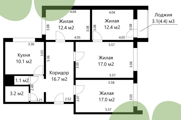 4-комнатная квартира по адресу Тимирязева ул., д. 92 - фото 15