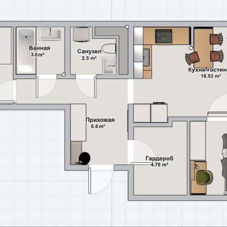 Фотография 3-комнатная квартира по адресу Лавандовая ул., д. 12 - фото 3