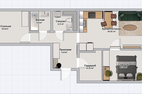 3-комнатная квартира по адресу Лавандовая ул., д. 12 - фото 3