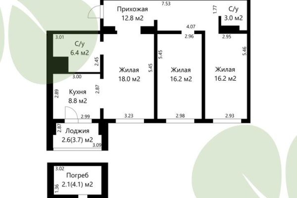 3-комнатная квартира по адресу Авиационная ул., д. 17 - фото 9
