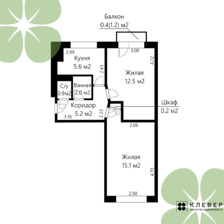 Фотография 2-комнатная квартира по адресу Пономарева ул., д. 4 к. А - фото 19