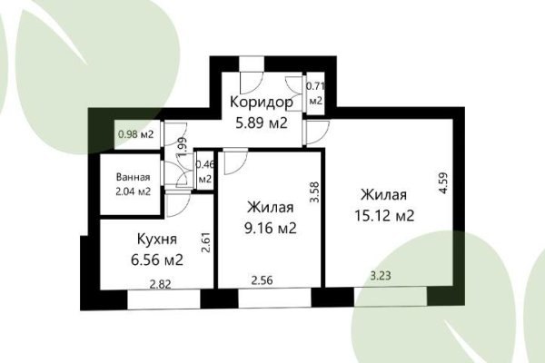 2-комнатная квартира по адресу Уборевича ул., д. 32 - фото 19