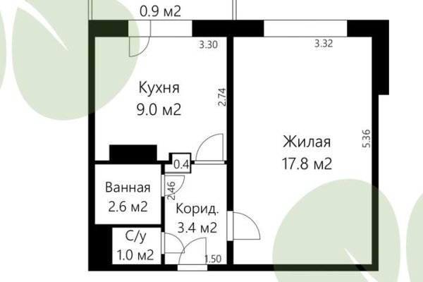 1-комнатная квартира по адресу Авиации ул., д. 9 - фото 15