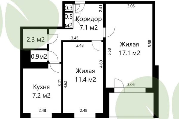 2-комнатная квартира по адресу Байкальская ул., д. 45 - фото 15