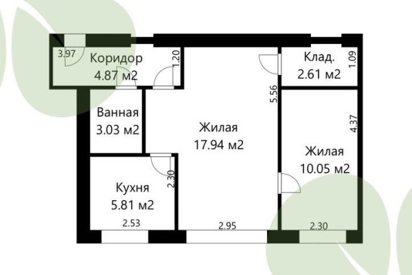 2-комнатная квартира по адресу Коржа ул., д. 15 - фото 14