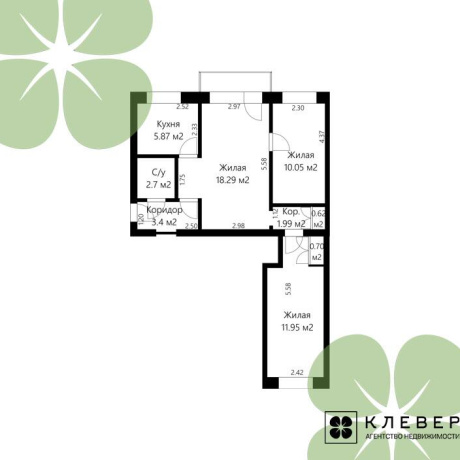 Фотография 3-комнатная квартира по адресу Либкнехта ул., д. 84 к. 1 - фото 13