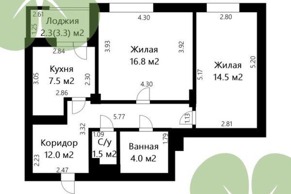 2-комнатная квартира по адресу Нововиленская ул., д. 61 - фото 11