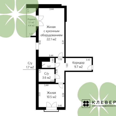 Фотография 2-комнатная квартира по адресу Морской Риф ул., д. 3 - фото 16