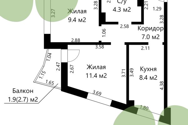 2-комнатная квартира по адресу Жореса Алфёрова ул., д. 13 - фото 5