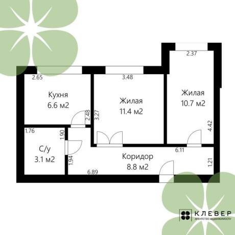 Фотография 2-комнатная квартира по адресу Микрорайон 1 м-н, д. 18 - фото 4