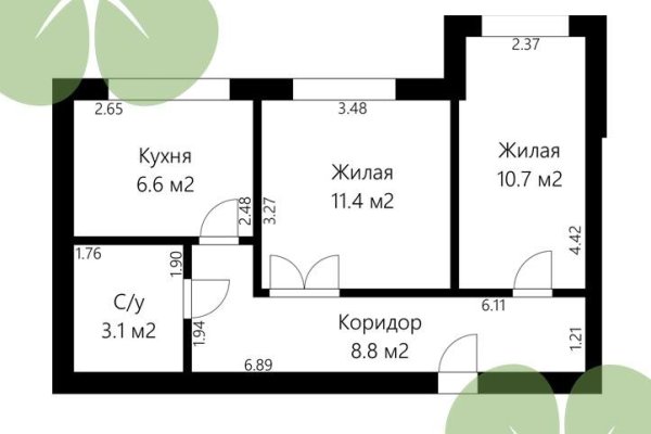 2-комнатная квартира по адресу Микрорайон 1 м-н, д. 18 - фото 4