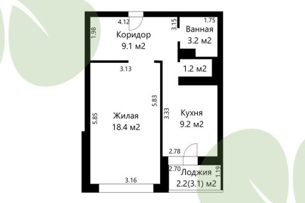 1-комнатная квартира по адресу Одоевского ул., д. 101 к. А - фото 3