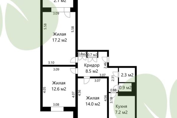 3-комнатная квартира по адресу Радужная ул., д. 8 к. 2 - фото 3