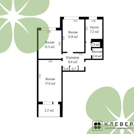 Фотография 3-комнатная квартира по адресу Мирошниченко ул., д. 15 - фото 5