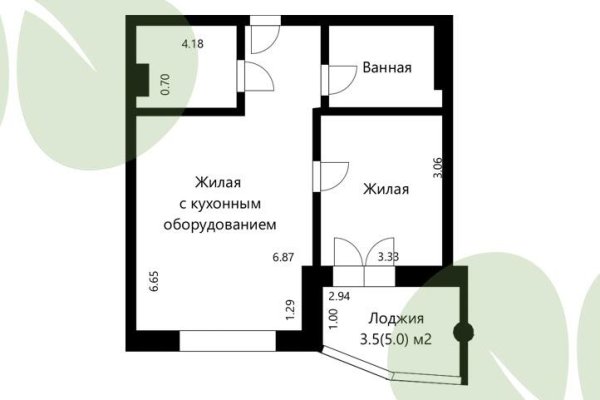2-комнатная квартира по адресу Аэродромная ул., д. 32 - фото 10