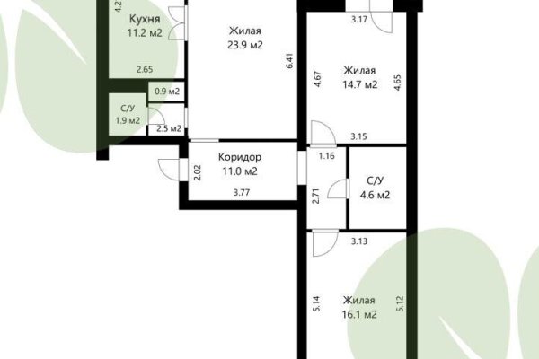 3-комнатная квартира по адресу Харьковская ул., д. 58 - фото 2