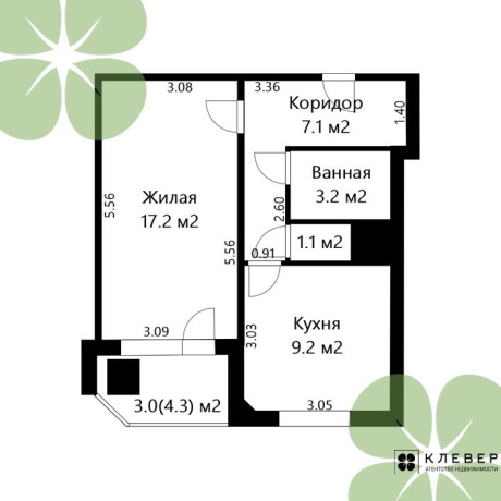 Фотография 1-комнатная квартира по адресу Аладовых ул., д. 7 - фото 15