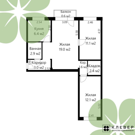 Фотография 3-комнатная квартира по адресу Кальварийская ул., д. 54 к. 2 - фото 4