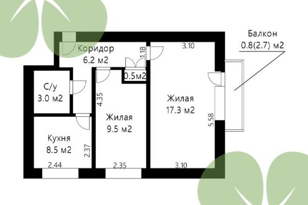 2-комнатная квартира по адресу Волгоградская ул., д. 3 - фото 3