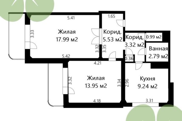 2-комнатная квартира по адресу Якубовского ул., д. 26 к. 3 - фото 15