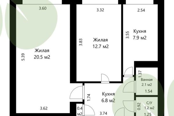 2-комнатная квартира по адресу Партизанский просп., д. 68 - фото 15