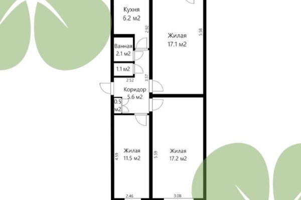 3-комнатная квартира по адресу Калиновского ул., д. 78 - фото 4