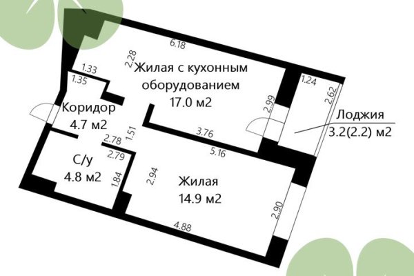 2-комнатная квартира по адресу Рафиева ул., д. 54 - фото 6