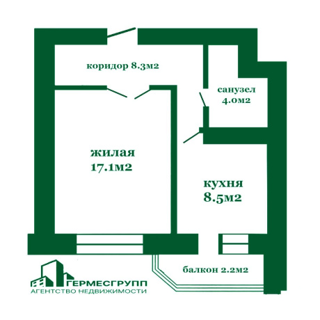 Фотография 1-комнатная квартира по адресу Молодежная ул., д. 9 - фото 16