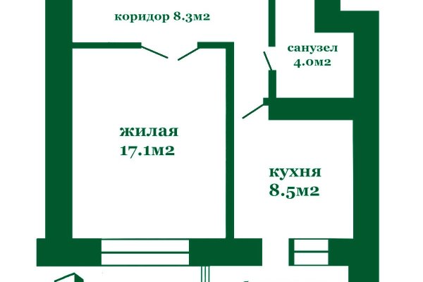 1-комнатная квартира по адресу Молодежная ул., д. 9 - фото 16