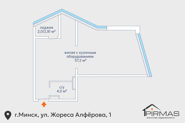 3-комнатная квартира по адресу Жореса Алфёрова ул., д. 1 - фото 10