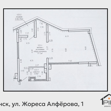 Фотография 3-комнатная квартира по адресу Жореса Алфёрова ул., д. 1 - фото 11
