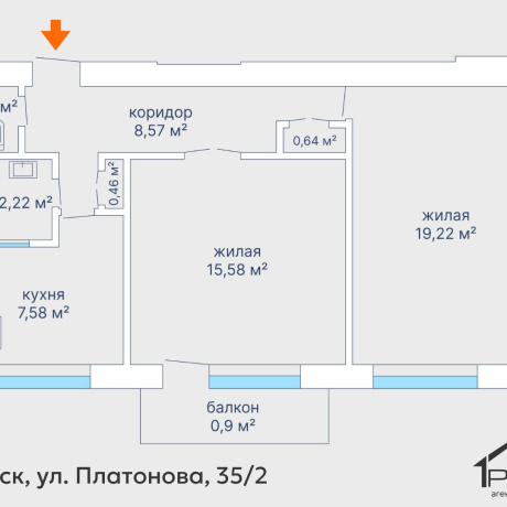 Фотография 2-комнатная квартира по адресу Платонова ул., д. 35 к. 2 - фото 15