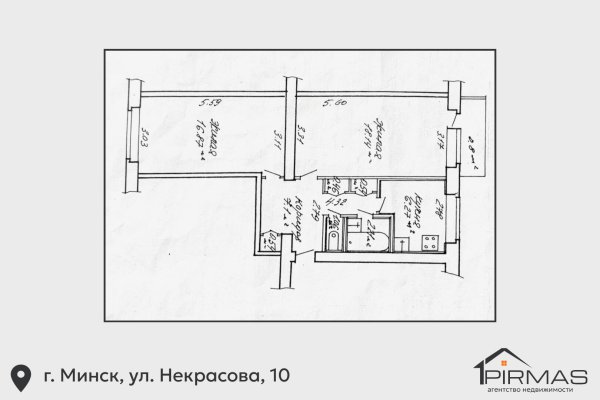 2-комнатная квартира по адресу Некрасова ул., д. 10 - фото 17