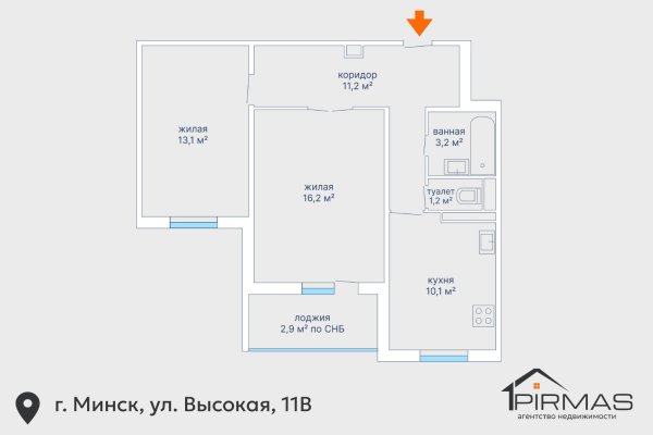 2-комнатная квартира по адресу Высокая ул., д. 11 к. в - фото 17