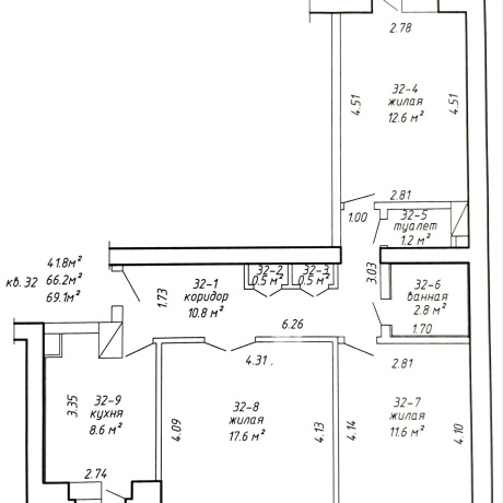 Фотография 3-комнатная квартира по адресу Мельникайте ул., д. 8 - фото 11