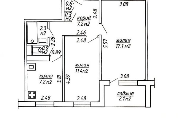 2-комнатная квартира по адресу Одинцова, 23к 2 - фото 20