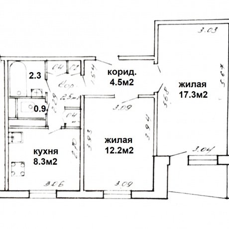 Фотография 2-комнатная квартира по адресу ПУШКИНА просп., 85 - 13